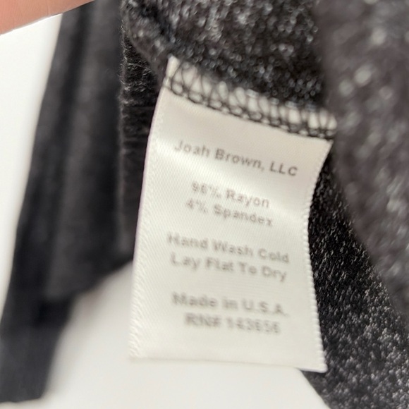 Joah Brown slouchy Crop Long Sleeve Charcoal Rayon Spandex - Picture 3 of 3